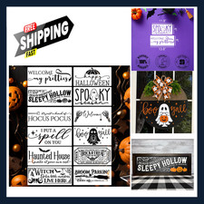 Halloween Stencils for Doors, Reusable Mylar Crafts, 12 Patterns, Doormat