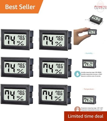 6 Pack Digital Thermometer Hygrometer Indoor Temp Humidity Meter Monitor