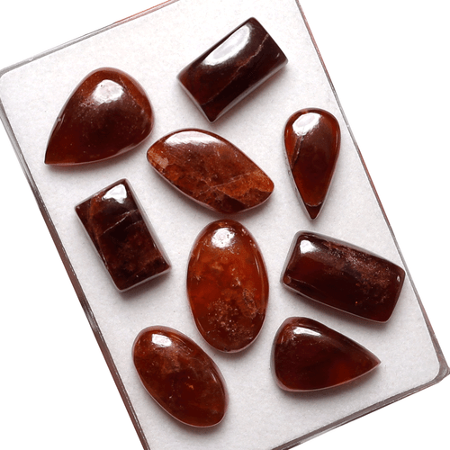 Ceilán 9 piezas granate hessonita natural sin tratar 17-23 mm cabujón piedras preciosas sueltas - Imagen 3 de 10