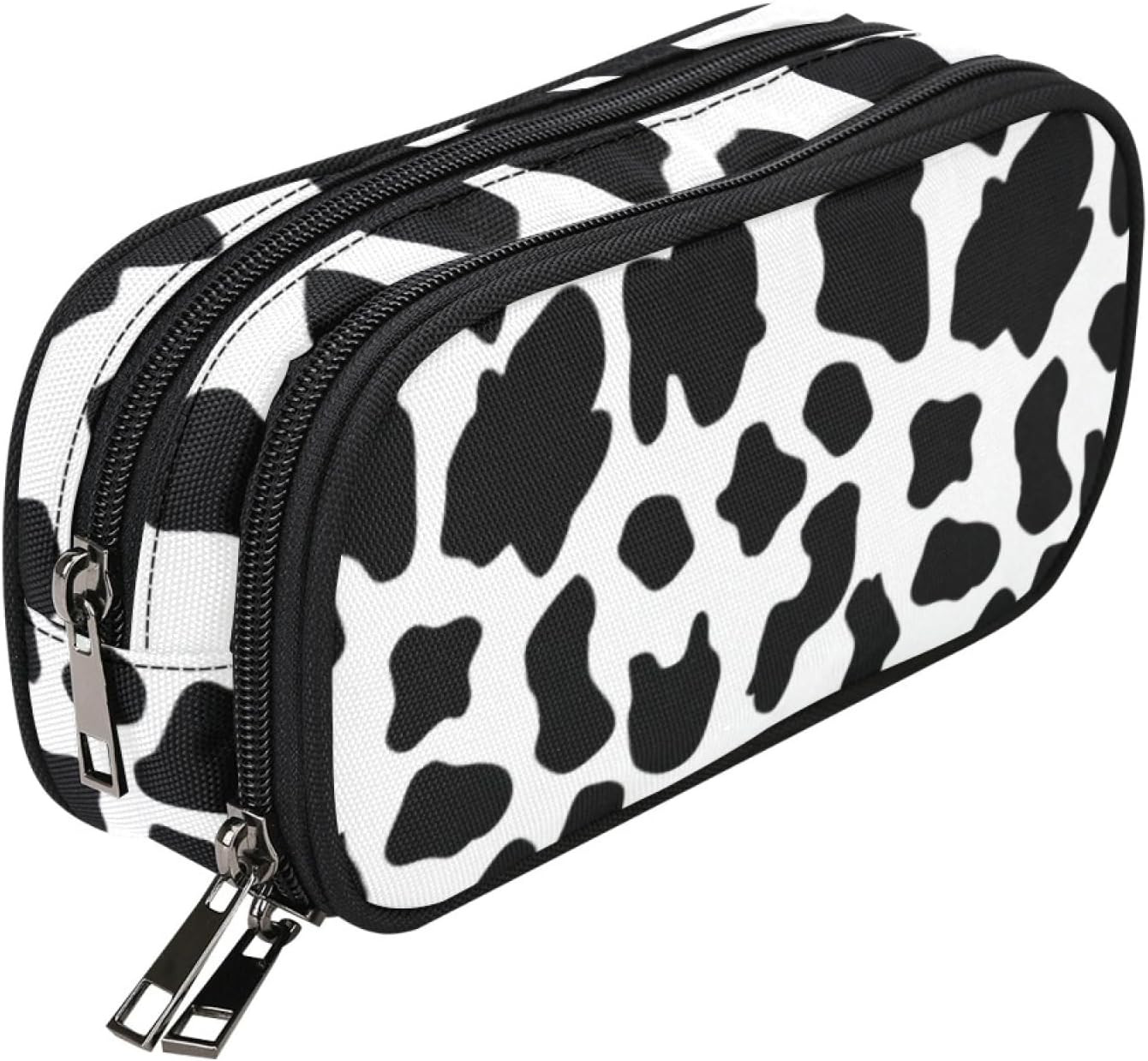 Case For Teen Girls Boys, Black And White Print Fur Tote Sma