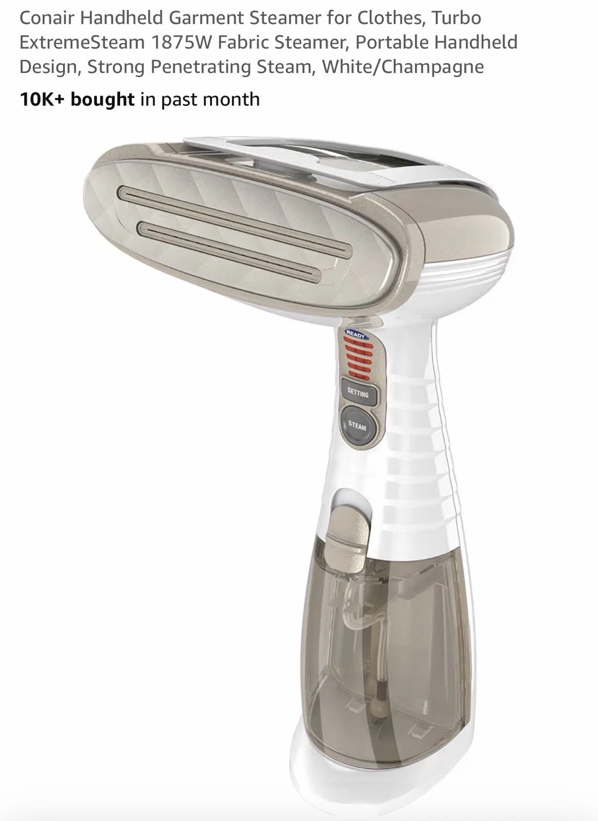 Conair Turbo ExtremeSteam 1875W Handheld Garment Steamer White