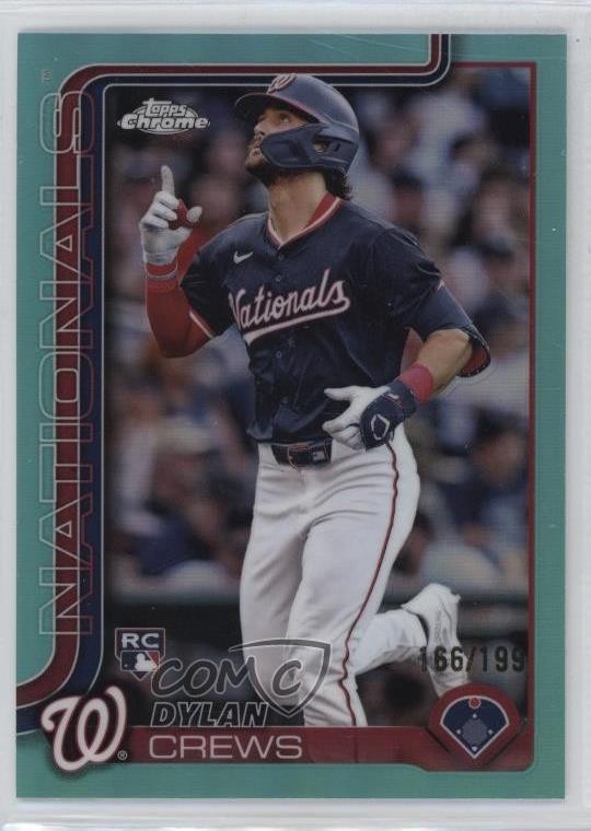 2025 Topps Chrome Aqua Refractor 166/199 Dylan Crews #146 b4d