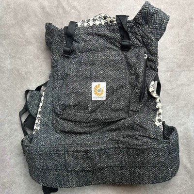 Ergobaby 360 Baby Carrier Black White Herringbone Houndstooth 100% Cotton 12-45