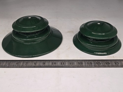 Menge von zwei (2) Vintage Coleman grüne Entlüftungskappe Schornstein Top Ventilator - Bild 5 von 10