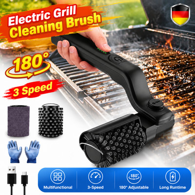 Elektrische Grillbürste Akku 3-In-1 Set   Kabelloser BBQ Reiniger Grillroste