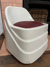 Vintage MCM Art Deco style Pedicure low stool chair rolling