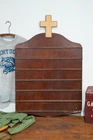 Victorian Wood Church Hymn Menu Board Religious Wooden sign Cross Antique VTG