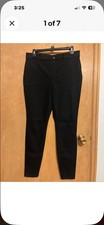 Time And Tru Jeans Womens L 12-14 Black Mid Rise Straight Jegging Stretch Casual