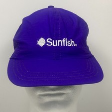 Vtg. AMF Sunfish Sailboat Logo Purple Nylon Snapback Hat USA Made 90's Sailing