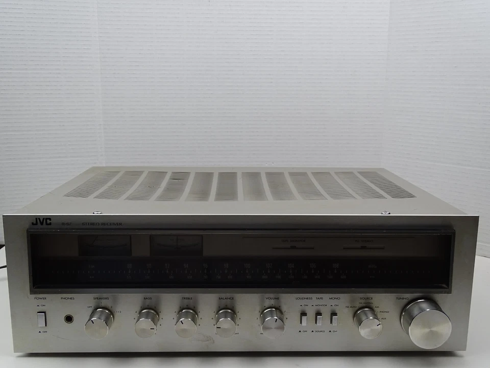 Sintonizador estéreo JVC R-S7 de colección receptor radio AM FM aluminio cepillado cara probado Foto 2 de 4