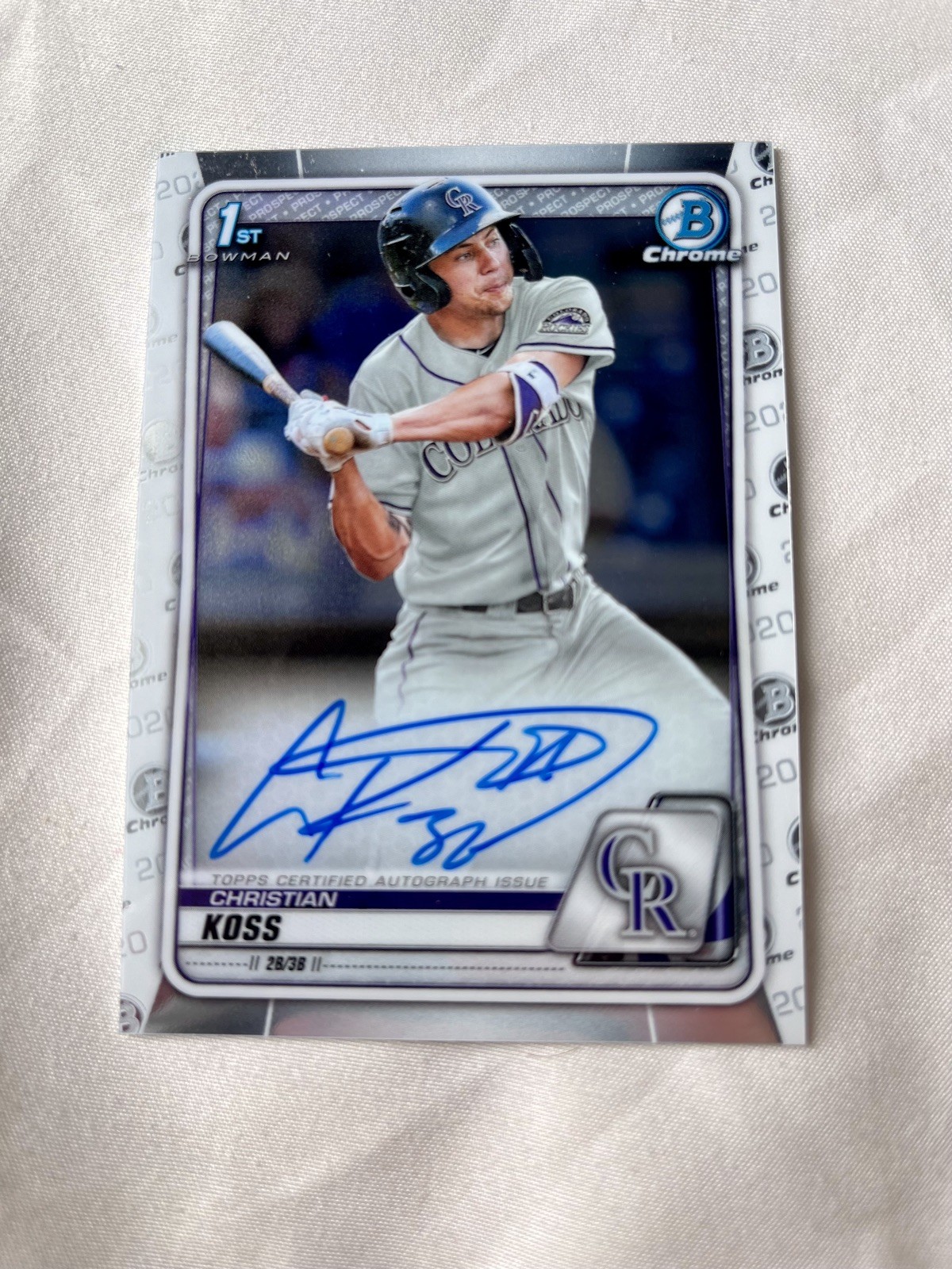 2020 Bowman Chrome Christian Koss Auto 1st Prospect #CPA-CK Rockies