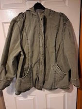 Cappotto invernale donna taglie forti 24 verde stile denim di Essence