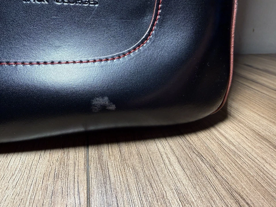 Bolso de Mano Jack Georges Grande East West Milano Cuero Negro Puntada Roja Unisex Cremallera Foto 3 de 4