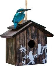 Wooden Bird House Hanging Outdoor,Eco Friendly Materials and Decorativ