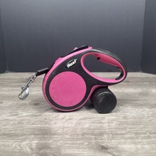 Flexi M 5m 16ft With Bags Holder Dog Leash Walk Pet Pink
