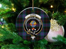 Nairn Clan Scottish Tartan Crest Ceramic Ornament
