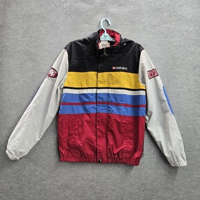 Ecko Unltd. Men Jacket M Black Logo Lettering Embroidery Colorblock Windbreaker