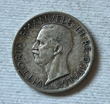 Italy 5 Lire 1926 Victor Emanuel III Silver Coin Rare date