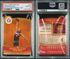 CARON BUTLER 2002 TOPPS PRISTINE DIE-CUT GOLD REFRACTOR /99 HEAT PSA 8 POP 2