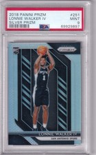 2019 Panini Prizm NBA No. 251 Lonnie Walker IV Rookie Silver Prizm PSA 9 Mint