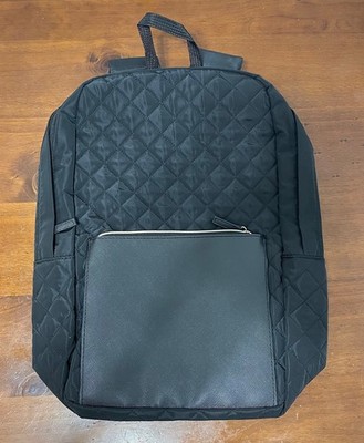NWT DSW Quilted Backpack Black Grey Zip Adjustable Women s