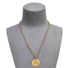 PRE-OWNED 9CT GOLD ST CHRISTOPHER PENDANT & CHAIN NECKLACE