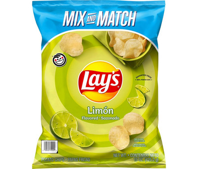 Lay's Limon Potato Chips 15 oz - Zesty Lime Flavor, Crispy Snack