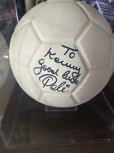 Pele Autographed Soccer Ball World Cup Cannon FIFA Peter Green LTD PG 500 W/Case