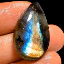 100 Natural Labradorite Pear Shape Cabochon Gemstone 23.5 Ct 28X17X6 mm UG-7121