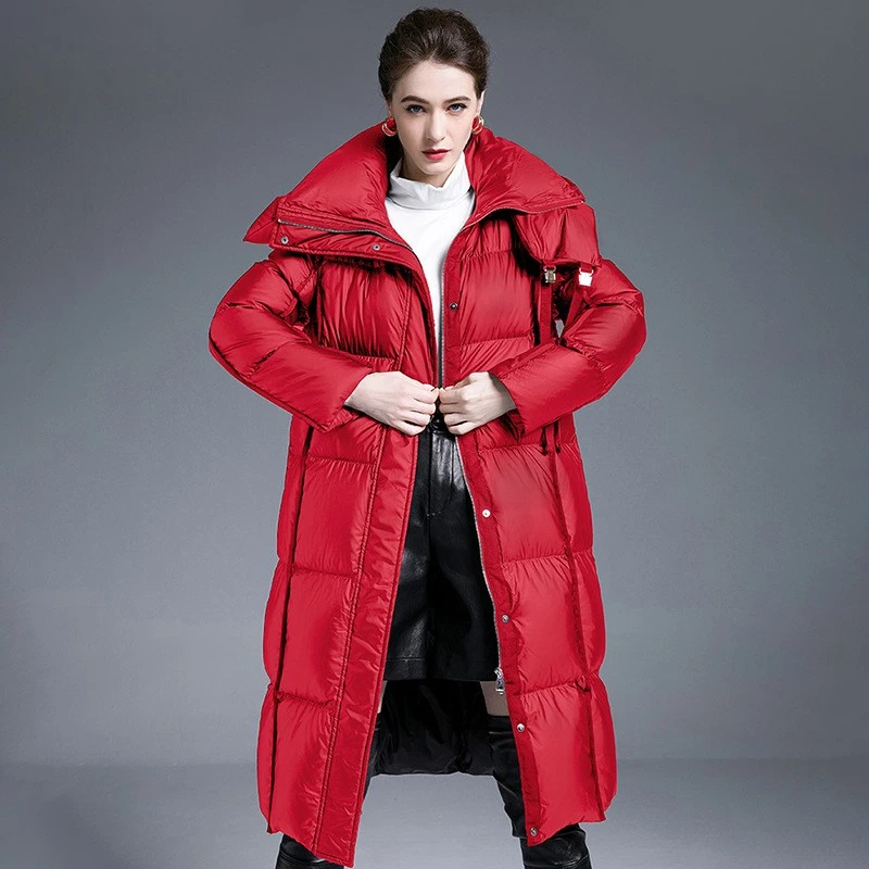 Winter New 90% White Duck Down Jacket Womens  Thickened Warm Loose Long Jackets - Image 2 of 4