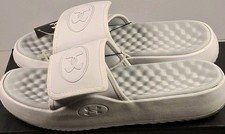 Under Armour 6000337-101 Men's Size 9 Ignite Pro 8 Slides, White/Halo Gray