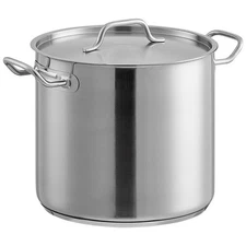 Vigor SS1 Series 16 Qt. Heavy-Duty Stainless Steel Aluminum-Clad Stock Pot