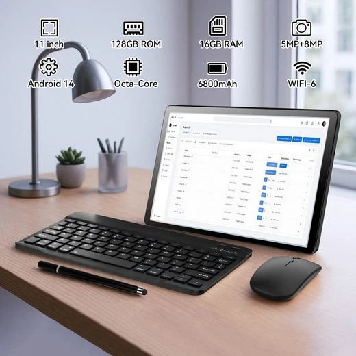 2025 11 Zoll Octa-Core, 16 GB + 128 GB, 6800 mAh, 1280x800 IPS HD, WiFi 6 Tablet - Bild 3 von 4