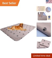 Washable Dog Pee Pads with Puppy Grooming Gloves 72x72 Waterproof Reusable