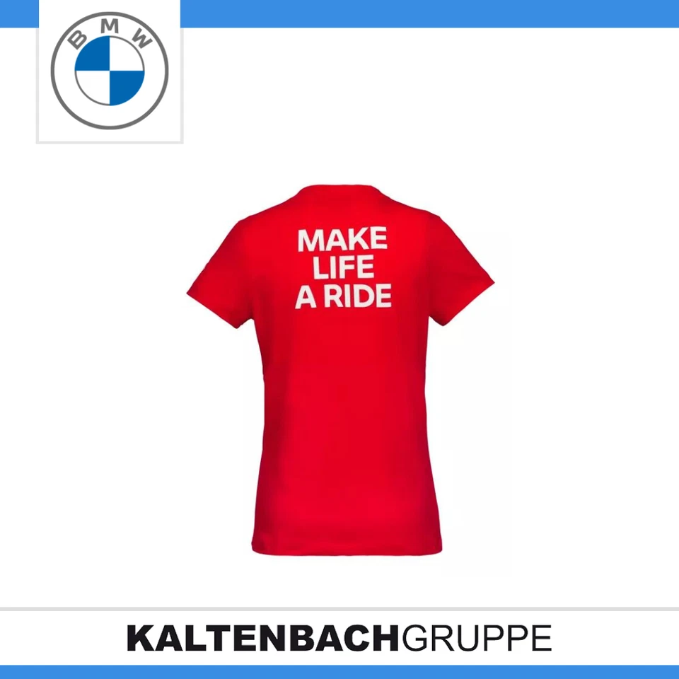 Camiseta Original BMW Motorrad Make Life a Ride Mujer Roja Foto 2 de 3