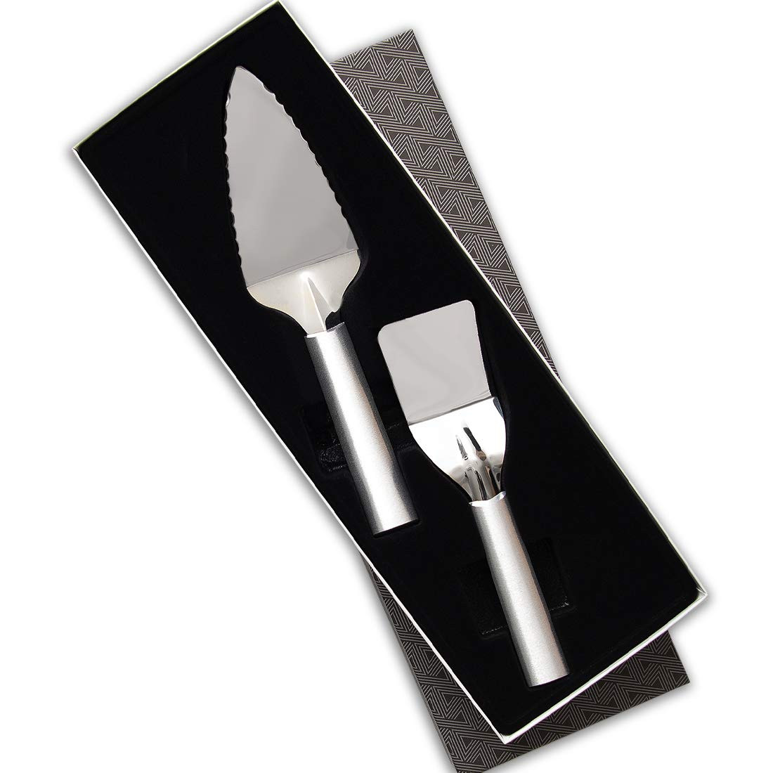 2-Piece Stainless Steel Cutlery Serving Utensil Set with Aluminum Handles
