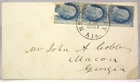 FEBRUARY, 1861 ALABAMA CONFEDERATE CIVIL WAR COVER - US USED IN CSA - 3 SCOTT #7