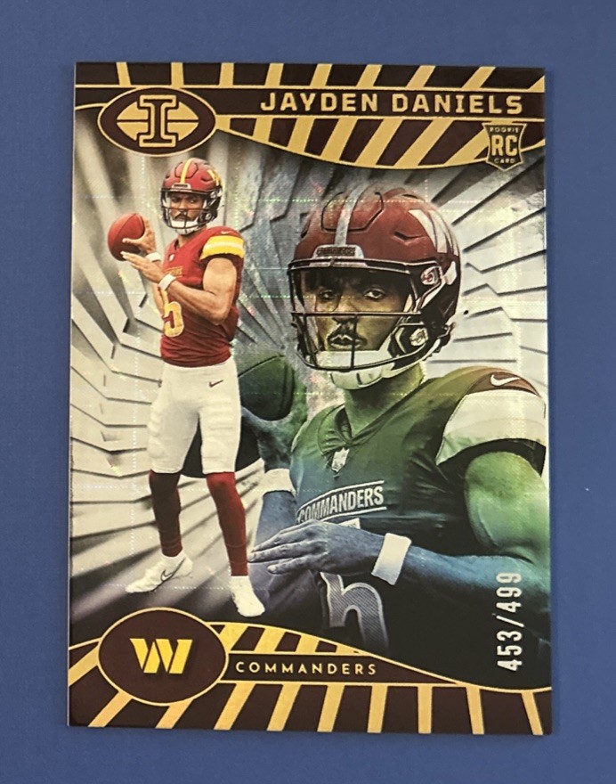 2024 Illusions Football Jayden Daniels Trophy Mirrored Rookie Card #93 #’d /499