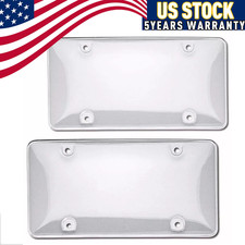 2clear License Plate Tag Frame Covers Bubble Shields Protector For Car Truck Us