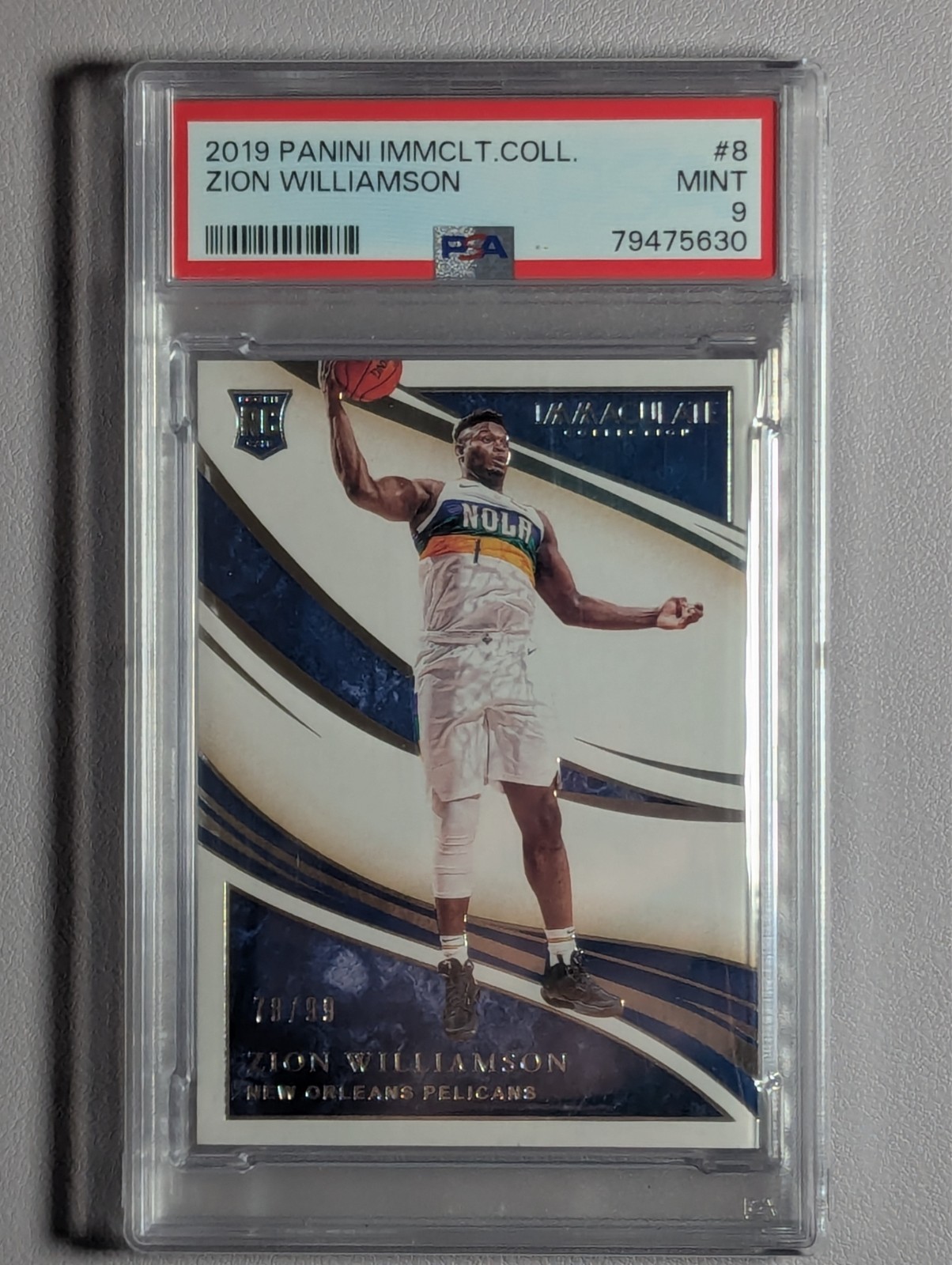 2019-20 Panini Immaculate Collection #8 Zion Williamson RC Rookie #/99