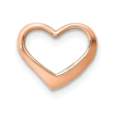 14K Rose Gold Polished Heart Chain Slide Pendant Perfect Gift for Her