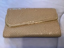 Vintage Elka Beige Mesh Purse Clutch or Shoulder Made in Hong Kong
