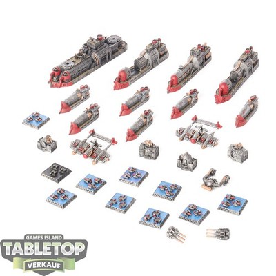 Dystopian Wars - Empire of the Blazing Sun Naval Battle Group - teilweise bemalt