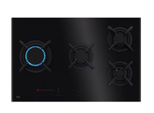 AEG HVB8453IB 80cm Gas Hob Black Glass 4 Burner Touch Control Hob2Hood