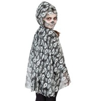 Halloween KostüM Wendecape Zombie Mit Kapuze Grau 128 - 140