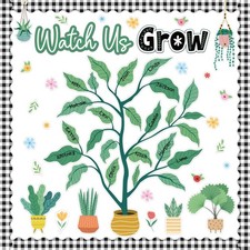 Spring Potted Plant Bulletin Board Decorations Set Motivational Watch Us Grow...