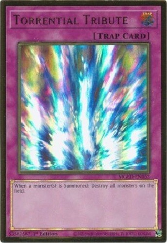 Yugioh Torrential Tribute 1st Edition Premium Gold Rare - Free Holographic  Card