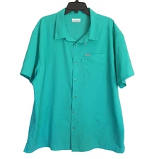 Columbia PFG Shirt Mens XXL Teal Vented Cape Back Outdoor Fishing Lightweight