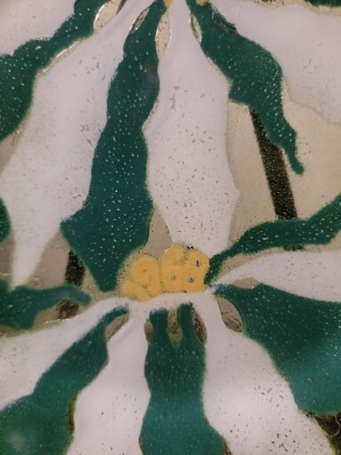 Vtg Sydenstricker 1968 Poinsettia Floral Plate 9.75" Green White SIGNED/NUMBERED - Picture 2 of 7