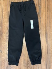 NWT 365 Kids from Garanimals Woven Black Jogger Pants-Reinforced Knees-Size 10